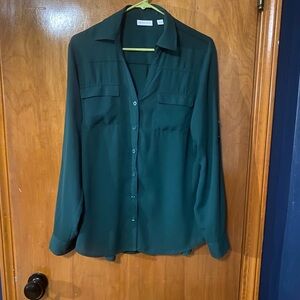 New York & Company Dark Green Blouse